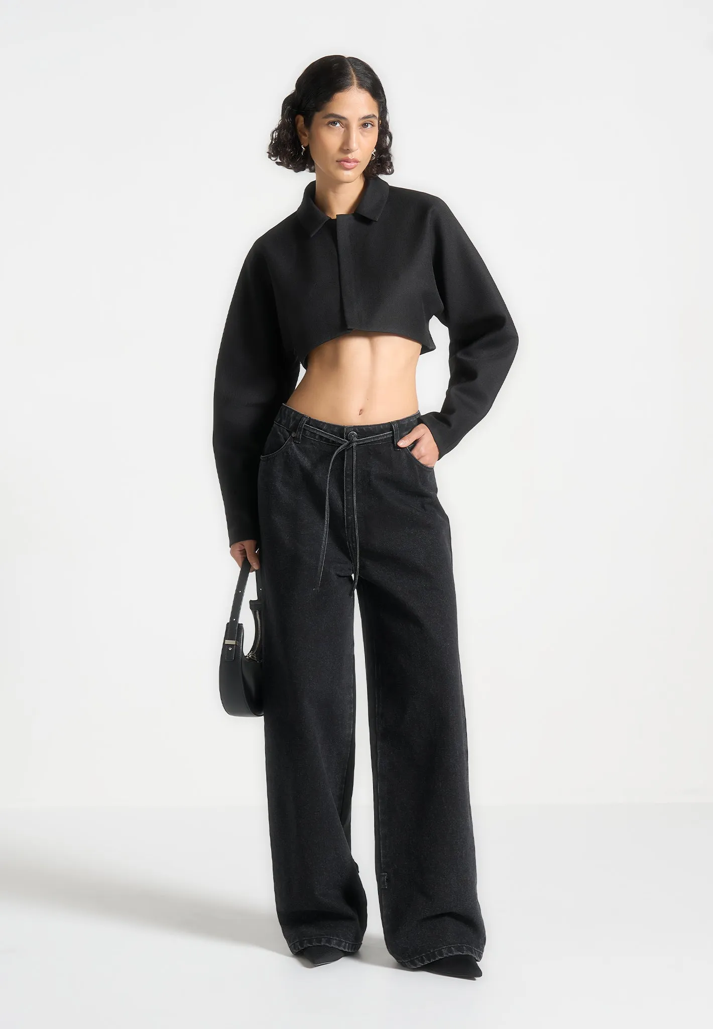 Tailored Super Cropped Jacket - Black