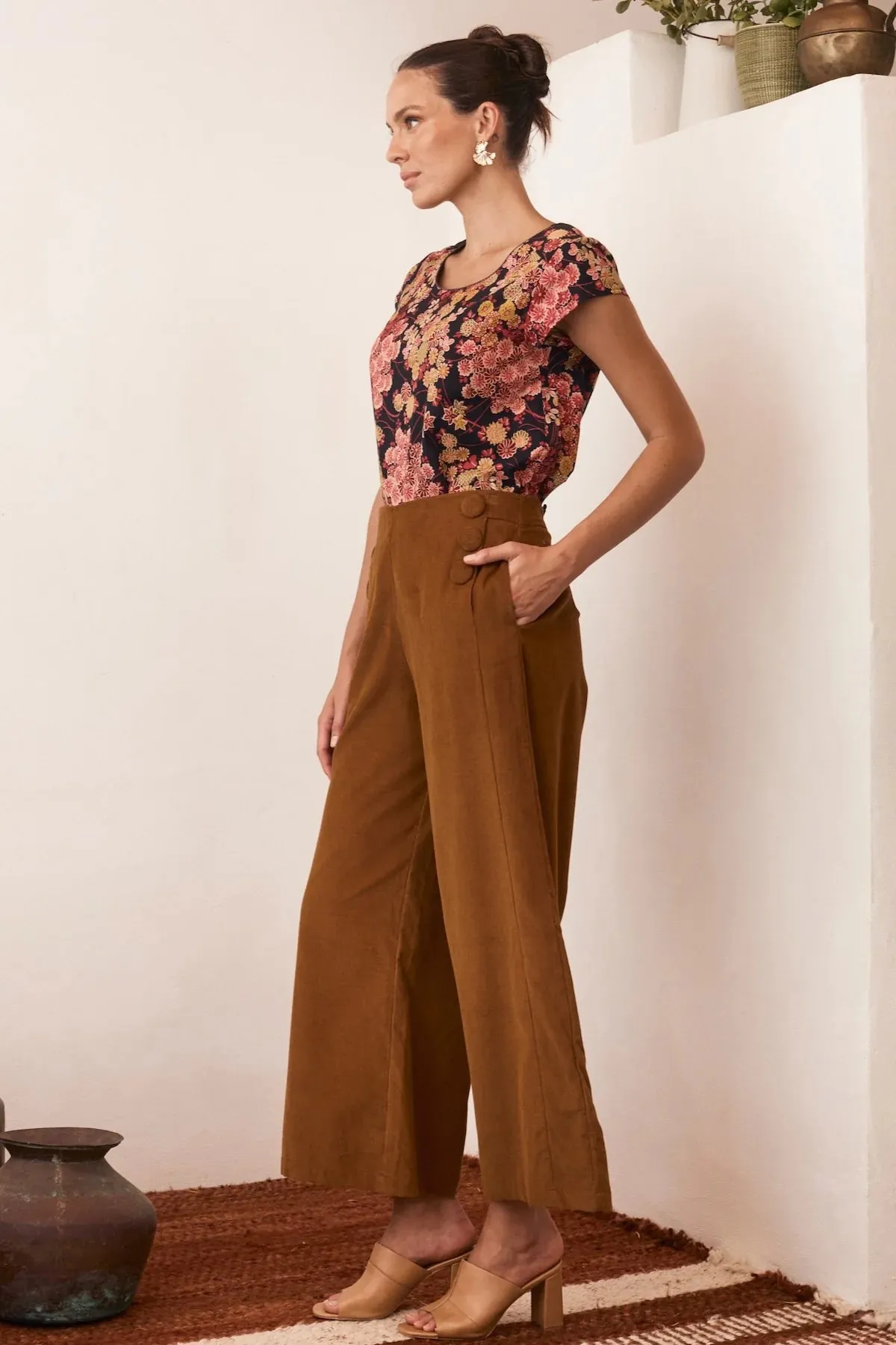 Talia Trouser Corduroy Caramel