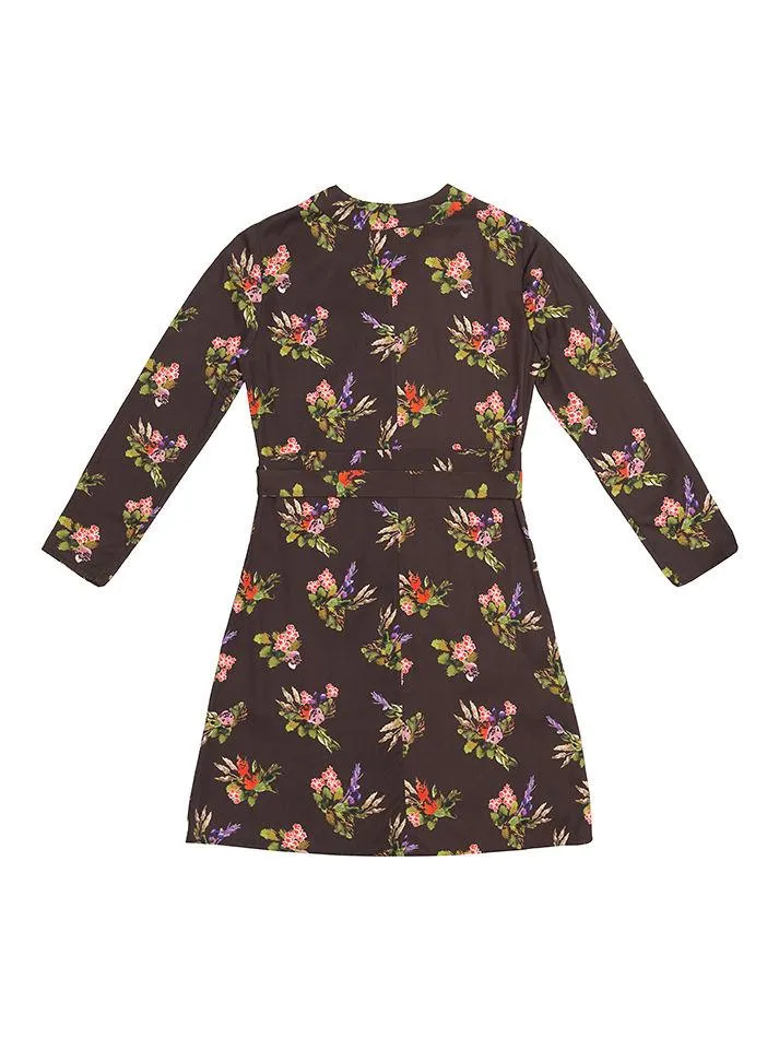 Terez  Lame Flower Print Wrap Dress