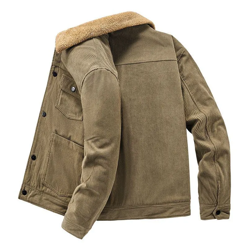 Thickened Lapel Collar Fur Collar Corduroy Sherpa Jacket