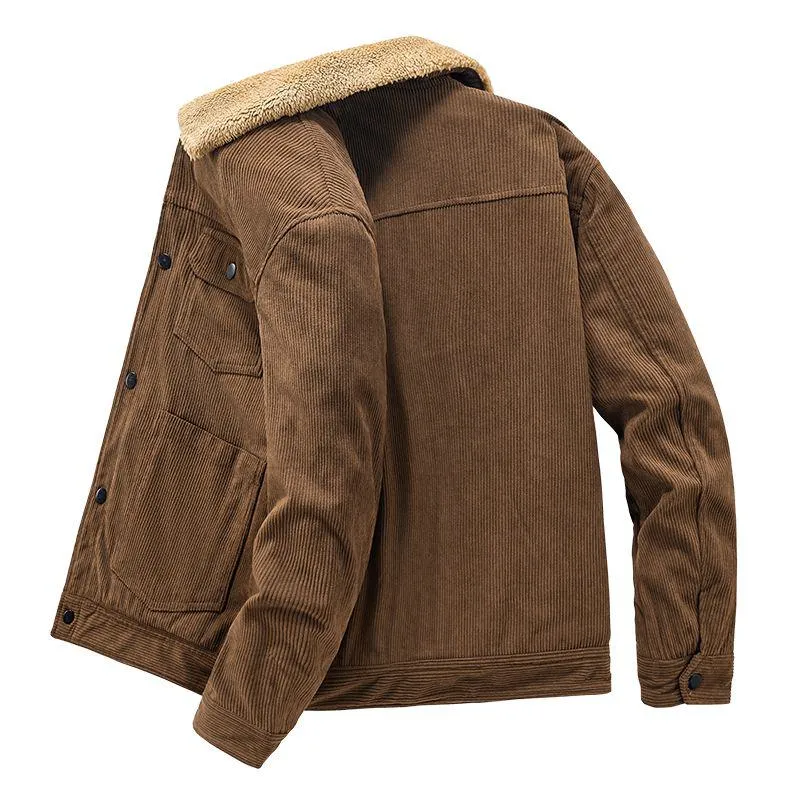 Thickened Lapel Collar Fur Collar Corduroy Sherpa Jacket