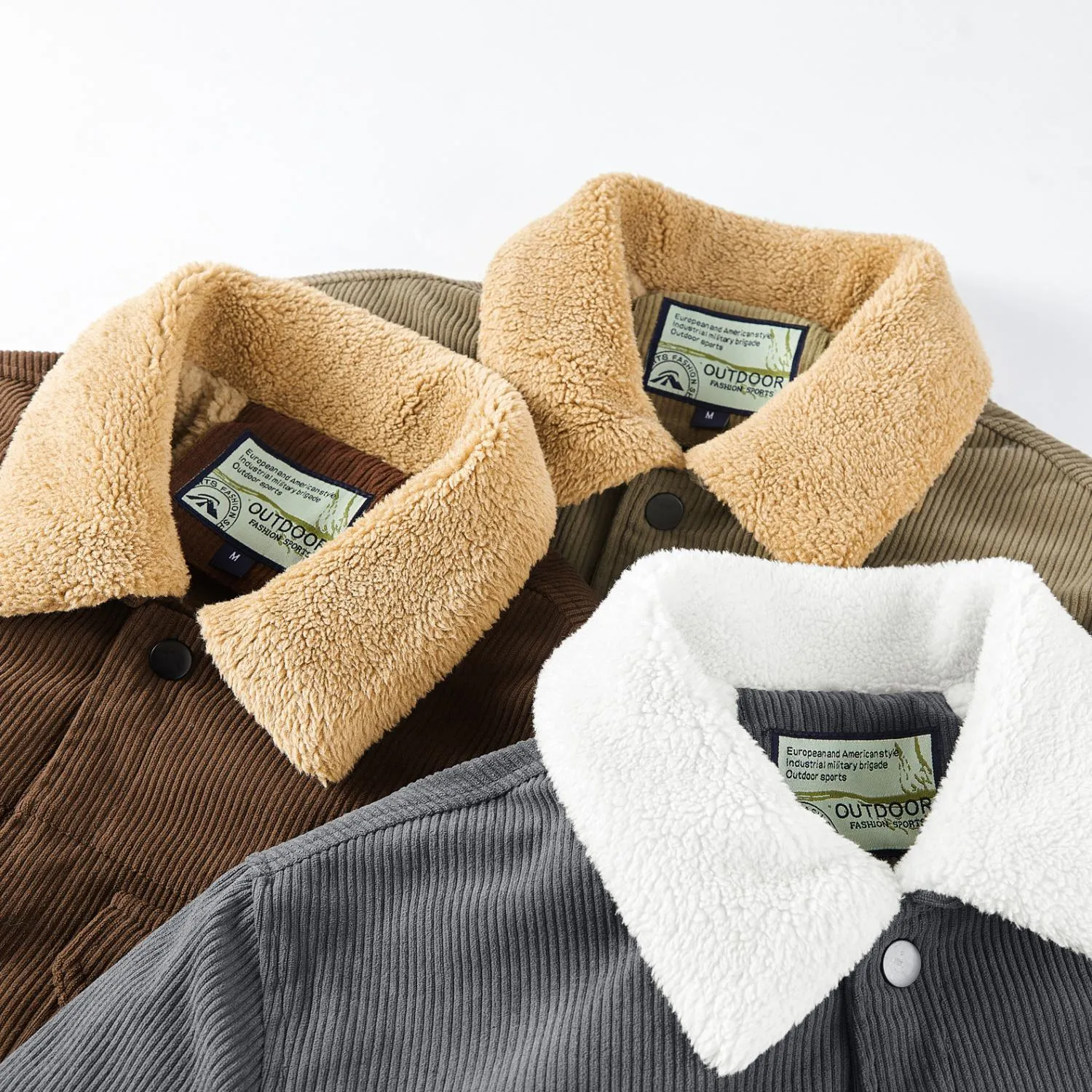 Thickened Lapel Collar Fur Collar Corduroy Sherpa Jacket