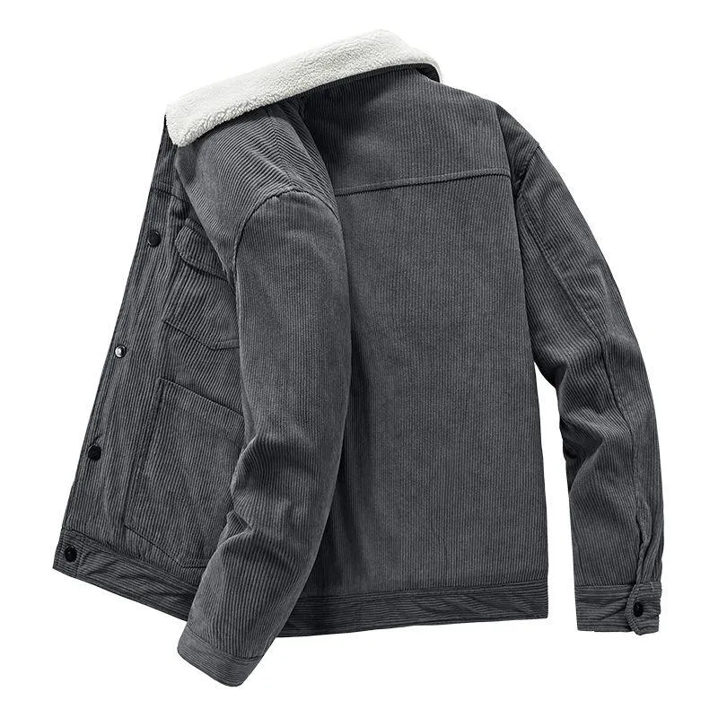 Thickened Lapel Collar Fur Collar Corduroy Sherpa Jacket