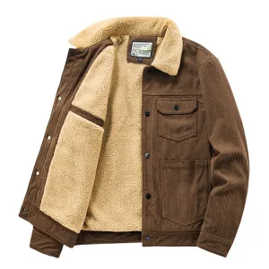 Thickened Lapel Collar Fur Collar Corduroy Sherpa Jacket