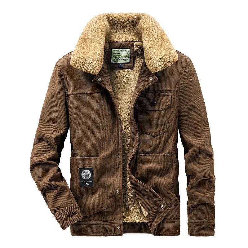 Thickened Lapel Collar Fur Collar Corduroy Sherpa Jacket