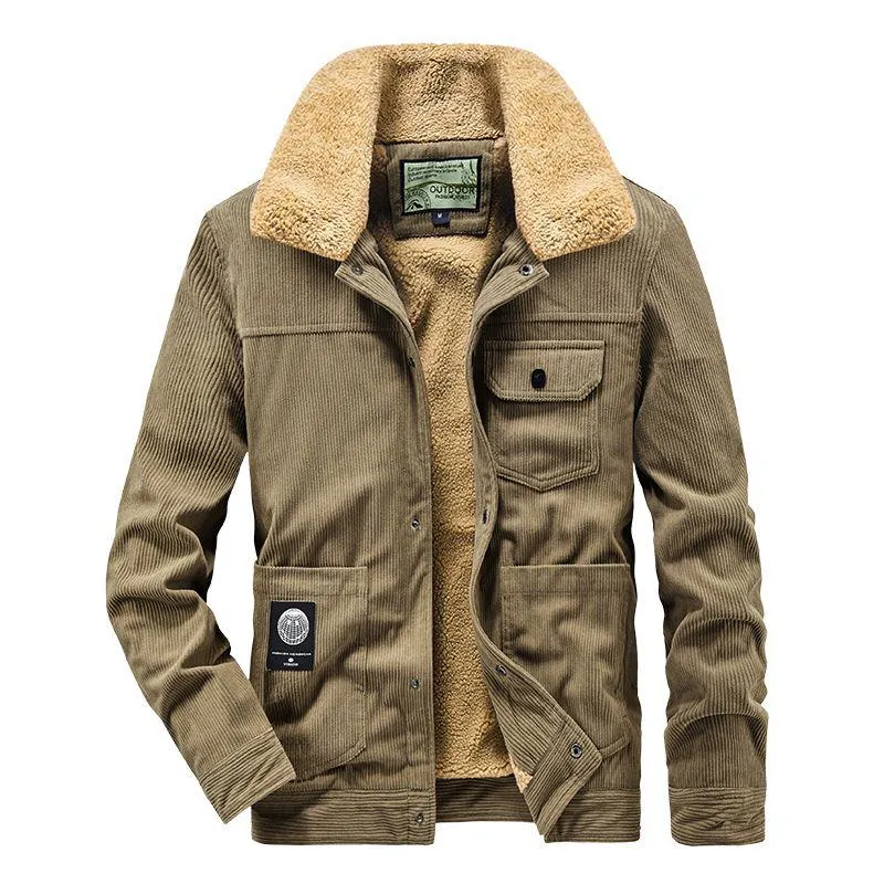 Thickened Lapel Collar Fur Collar Corduroy Sherpa Jacket