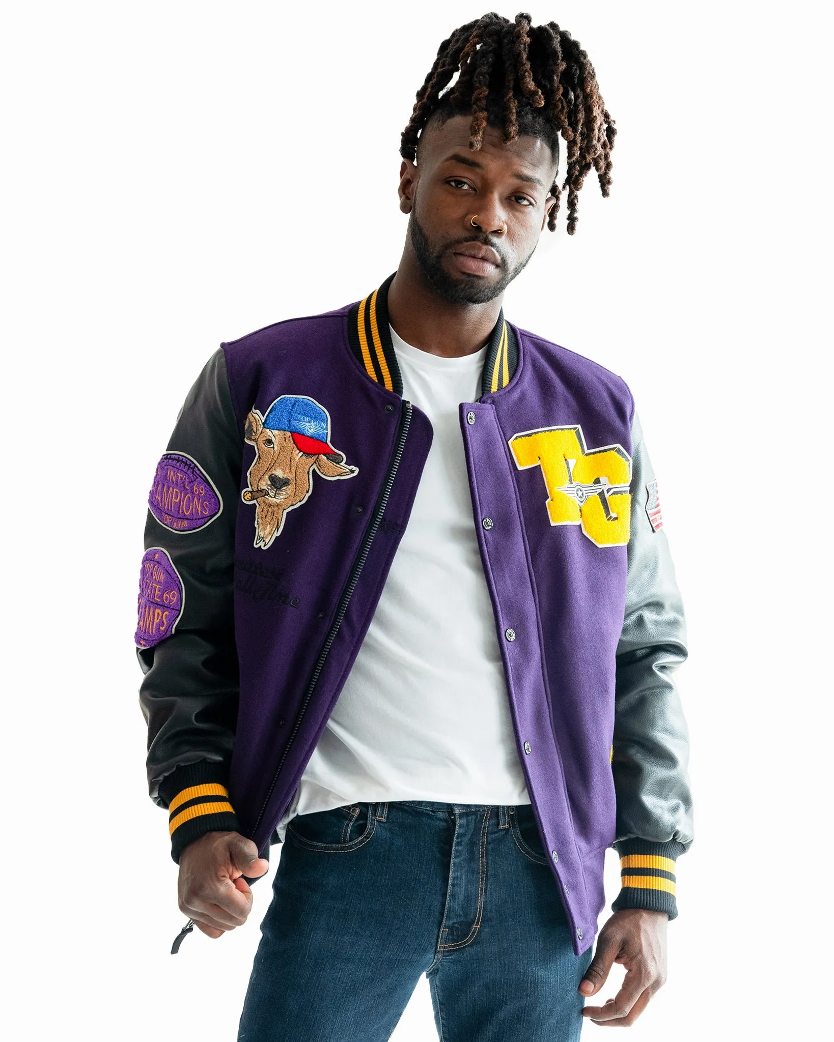 TOP GUN® MEN'S "GOAT" VARSITY JACKET