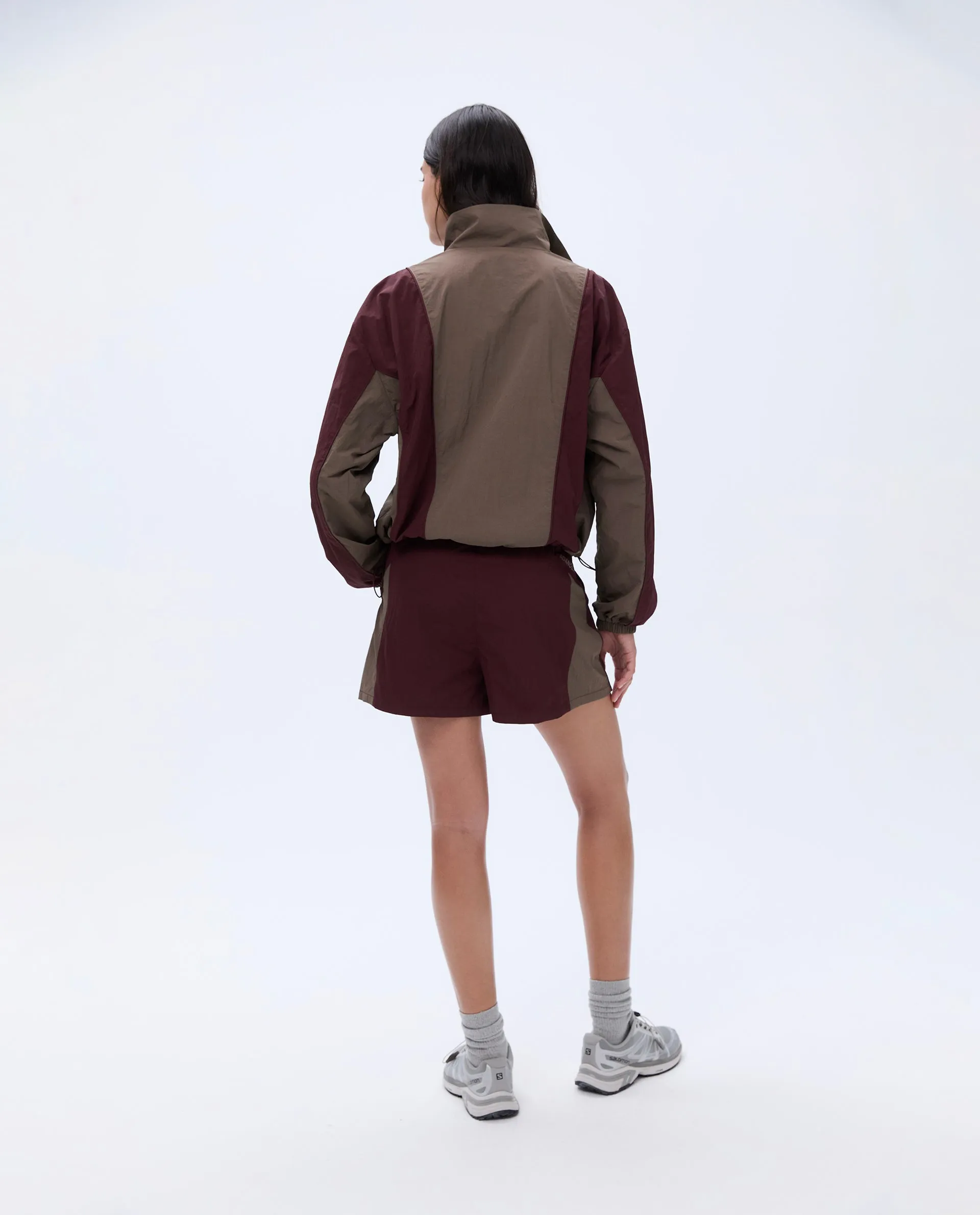 Track Jacket - Burgundy/Cocoa Brown