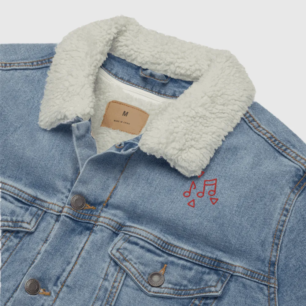 Unisex Music Lover Denim Sherpa Jacket