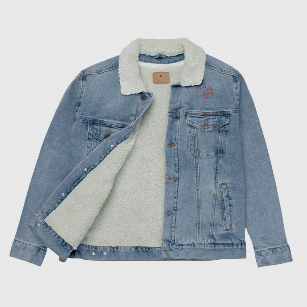 Unisex Music Lover Denim Sherpa Jacket