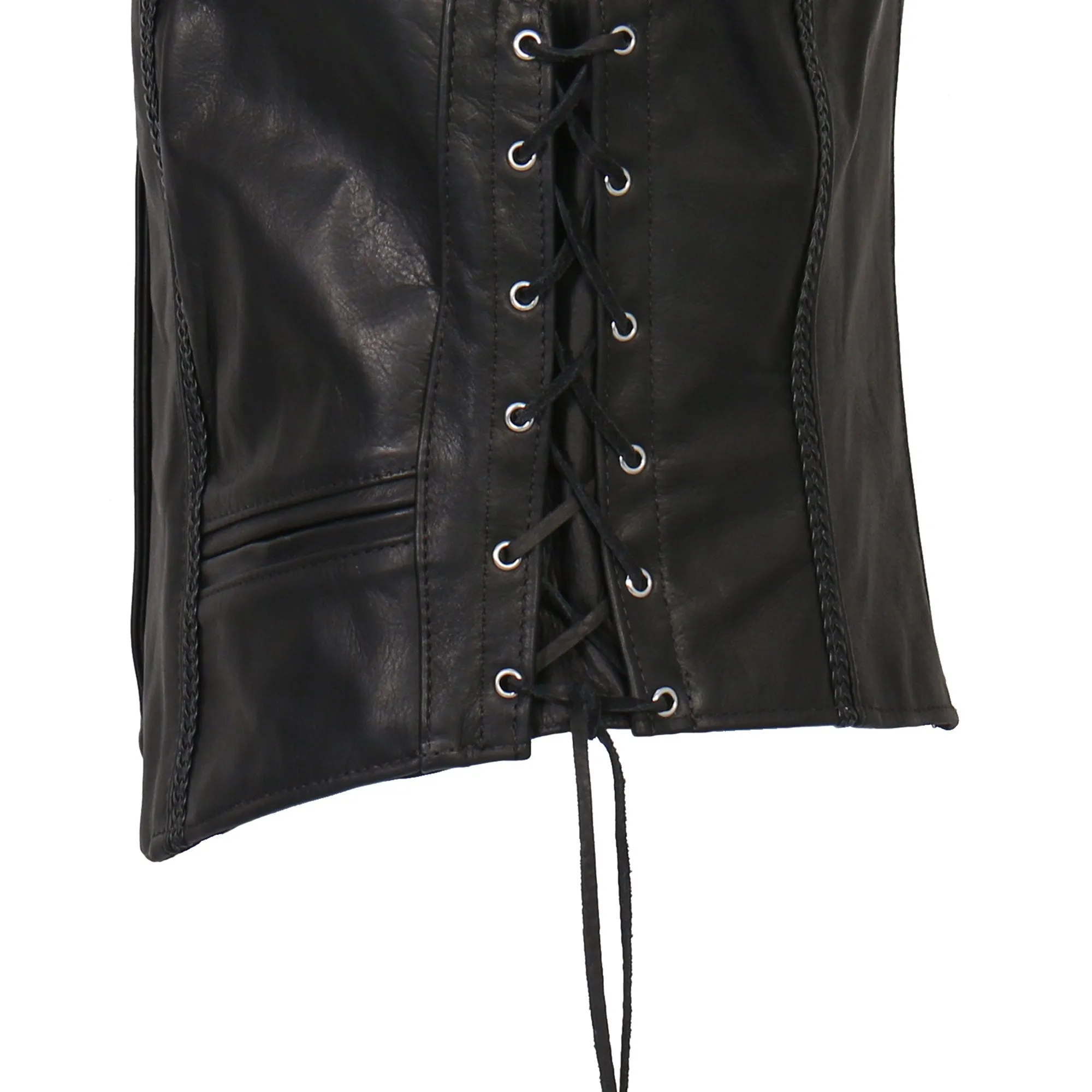 USA Made Ladies Leather Vest,  VSL5001-HL