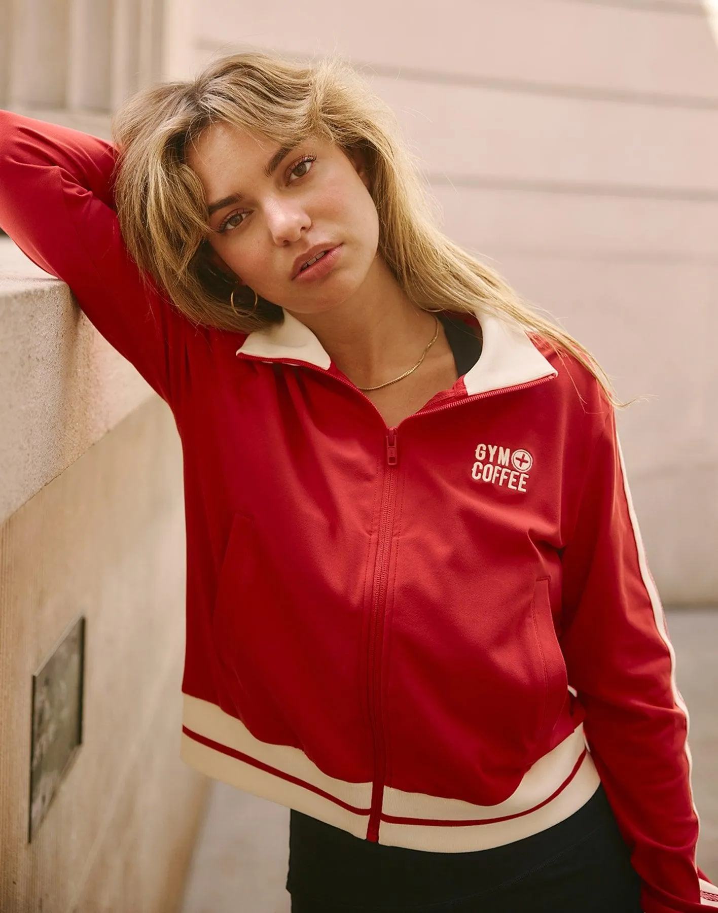 Varsity Jacket in Crimson Red