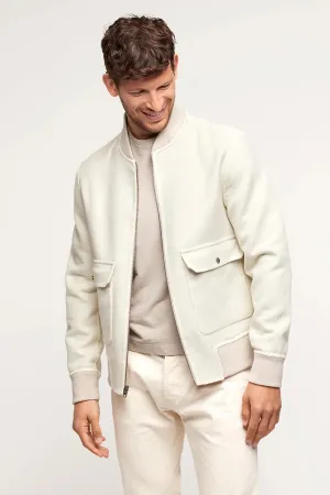 White bomber jacket for men