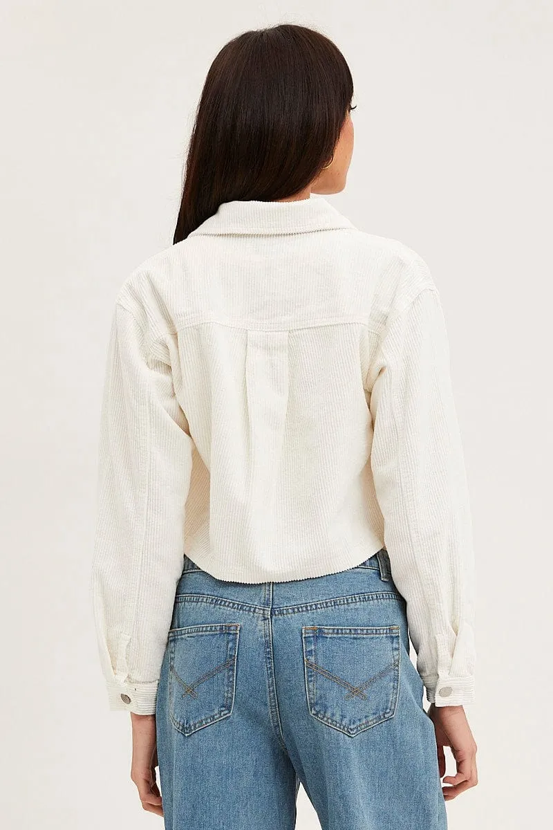 White Corduroy Jacket Long Sleeve