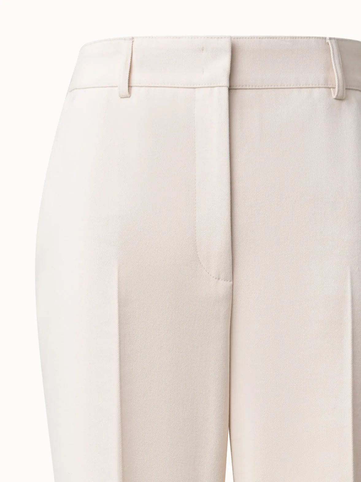 Wide Straight Leg Pants in Cotton Wool Gabardine