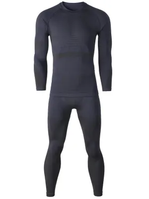 Winter Grey Men Ski Thermal Underwear Set Wicking Quick-drying