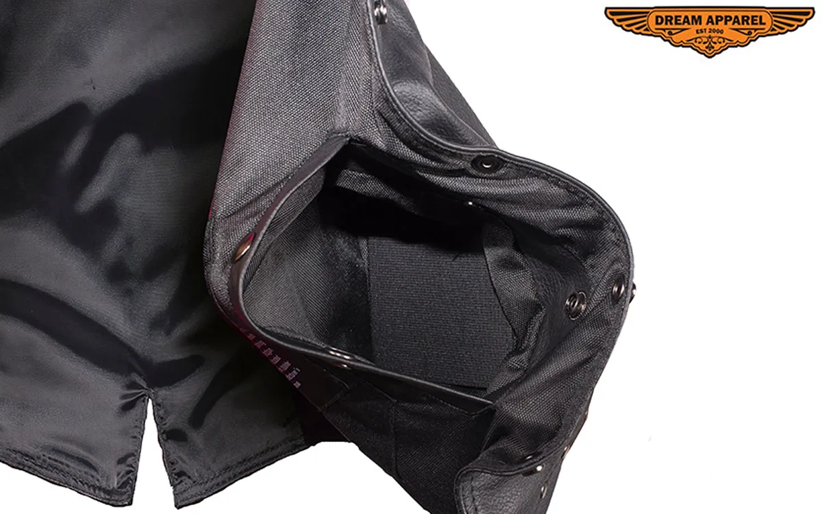 Womens Leather Motorcycle Studded Vest