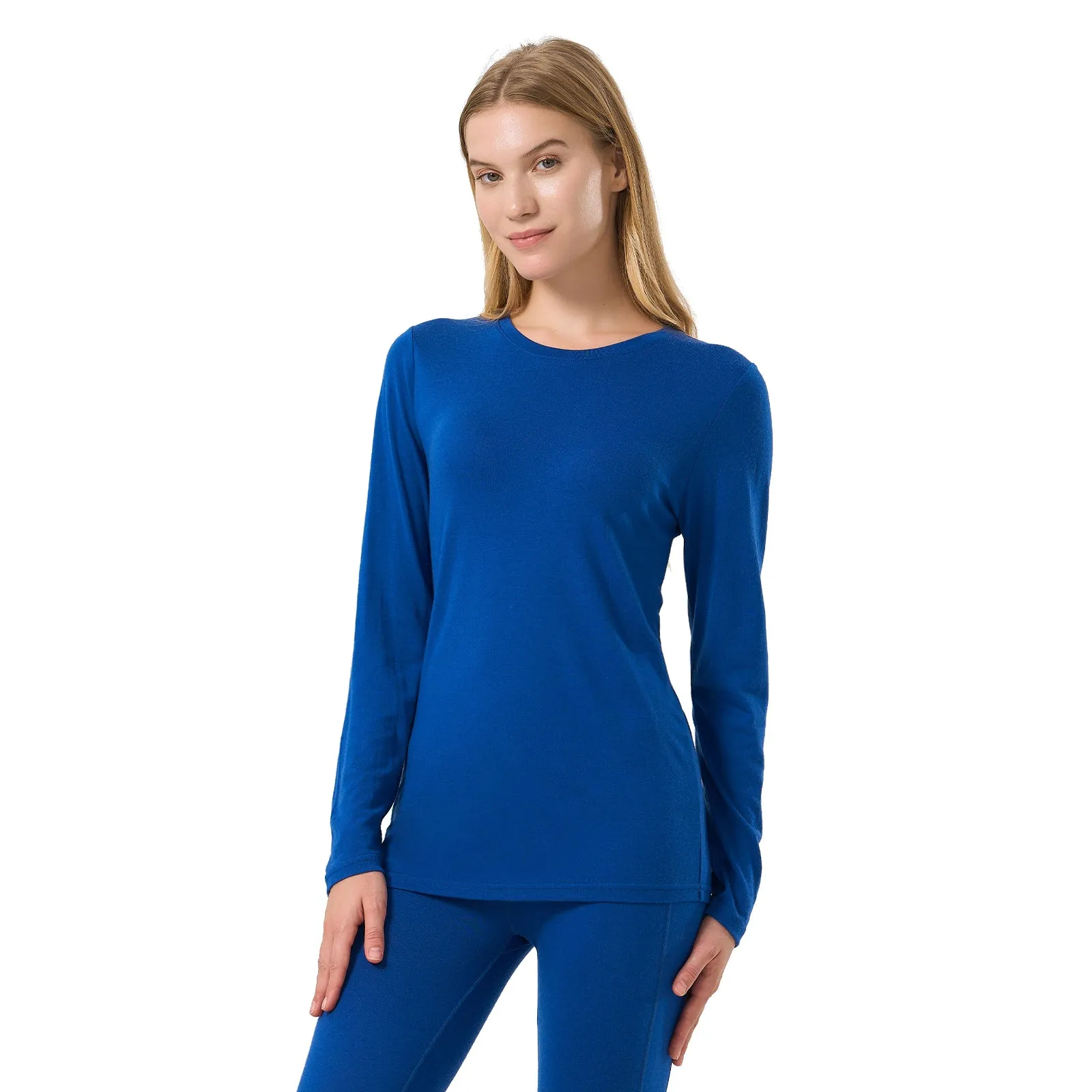 Women's Merino 200g Long Sleeve Crewe Thermal Top Midnight Blue