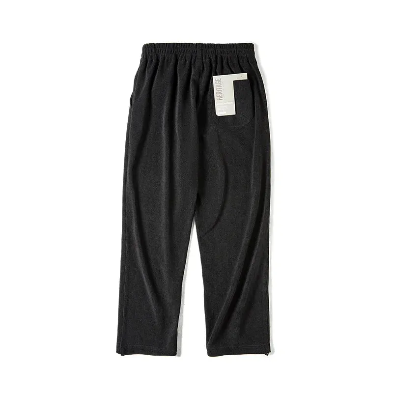 Work Clothes with Straight Legs Imitation Corduroy Long Pants for Men