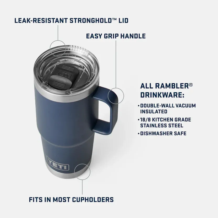 YETI Rambler 20 OZ (591ml) Travel Mug With Stronghold Lid - Tropical Pink