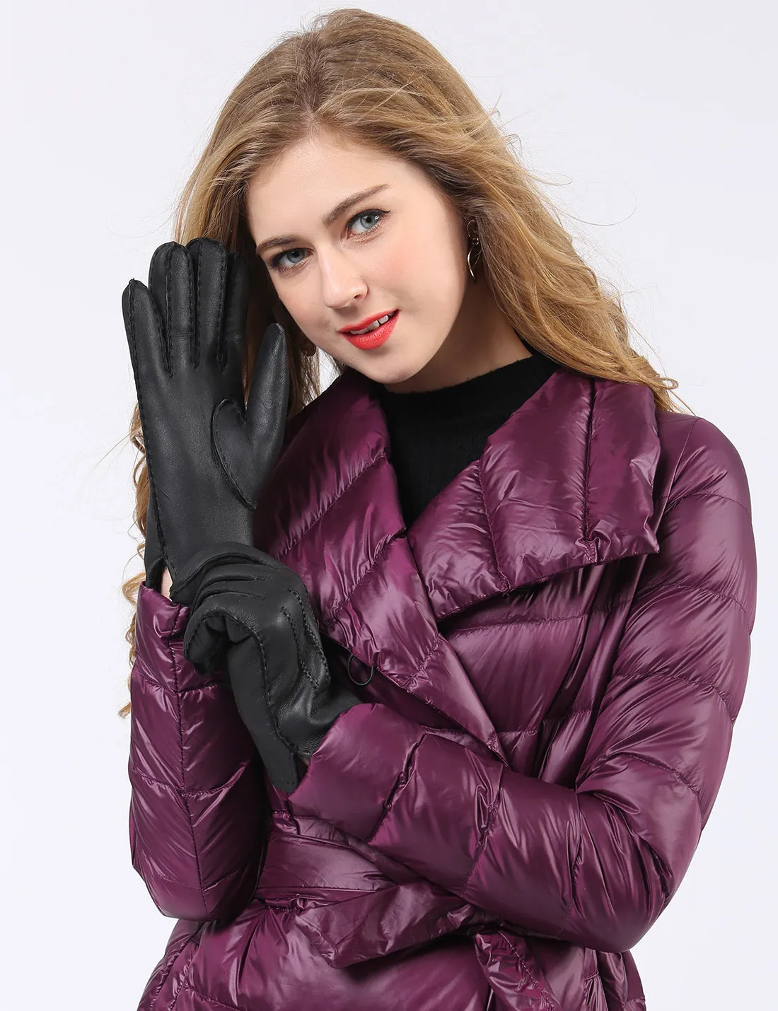 YISEVEN Womens Sheepskin Leather Shearling Gloves