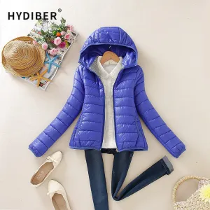 Zipper Hooded Women Winter Jacket 2017 New Brand Spring Autumn Slim Warm Coat Solid Color Short Ladies Padded Fashion Jacket